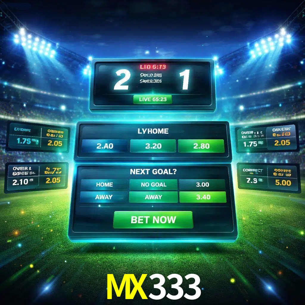 Vista de apuestas en vivo MX333 durante un partido en curso