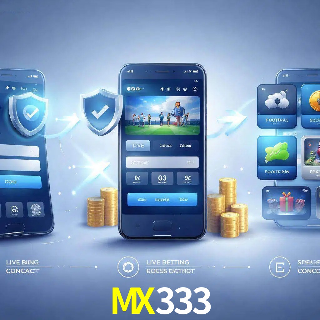 Pasos de acceso a la app MX333 en pantalla de teléfono móvil